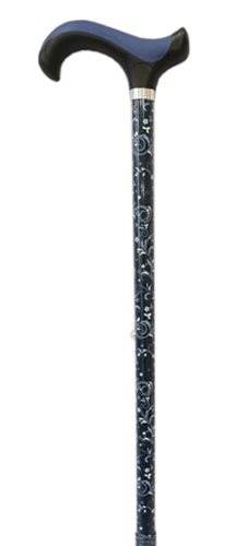 Käpp, svart blått mönster