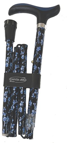 Vikbar käpp, blå blommor